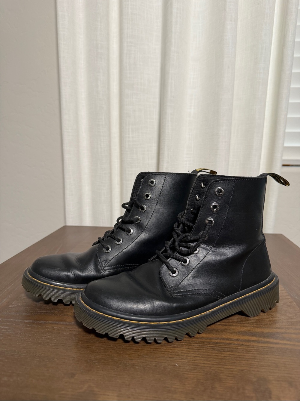 Dr. Martens Women’s Black Leather Lace-Up Combat Boots